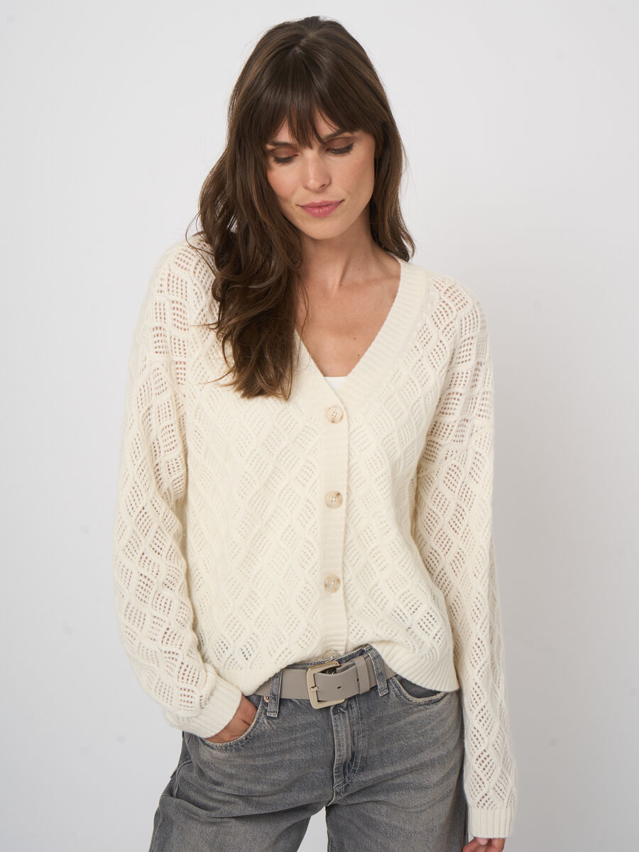 Textured Organic Cashmere Cardigan image number 7
