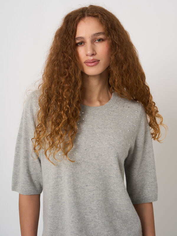 Biologische cashmere trui met subtiele hotfix image number 0