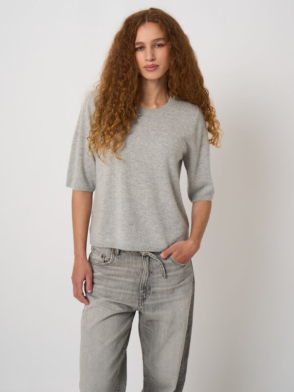 Biologische cashmere trui met subtiele hotfix image number 5