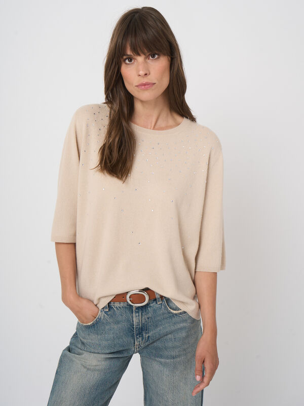 Organic cashmere sweater with hotfix image number 3