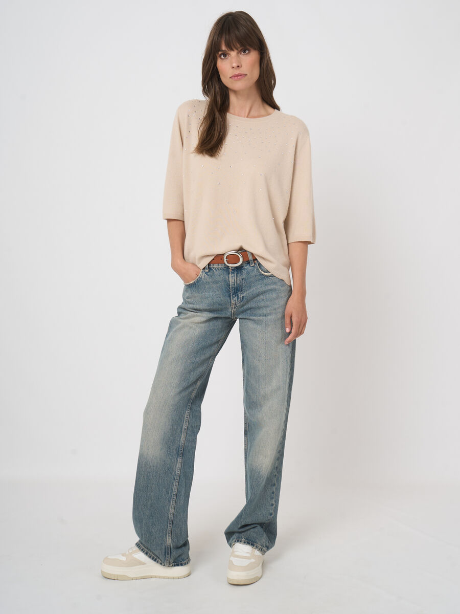 Pull en cachemire bio l&eacute;ger, coupe ample, d&eacute;tails hotfix image number 4