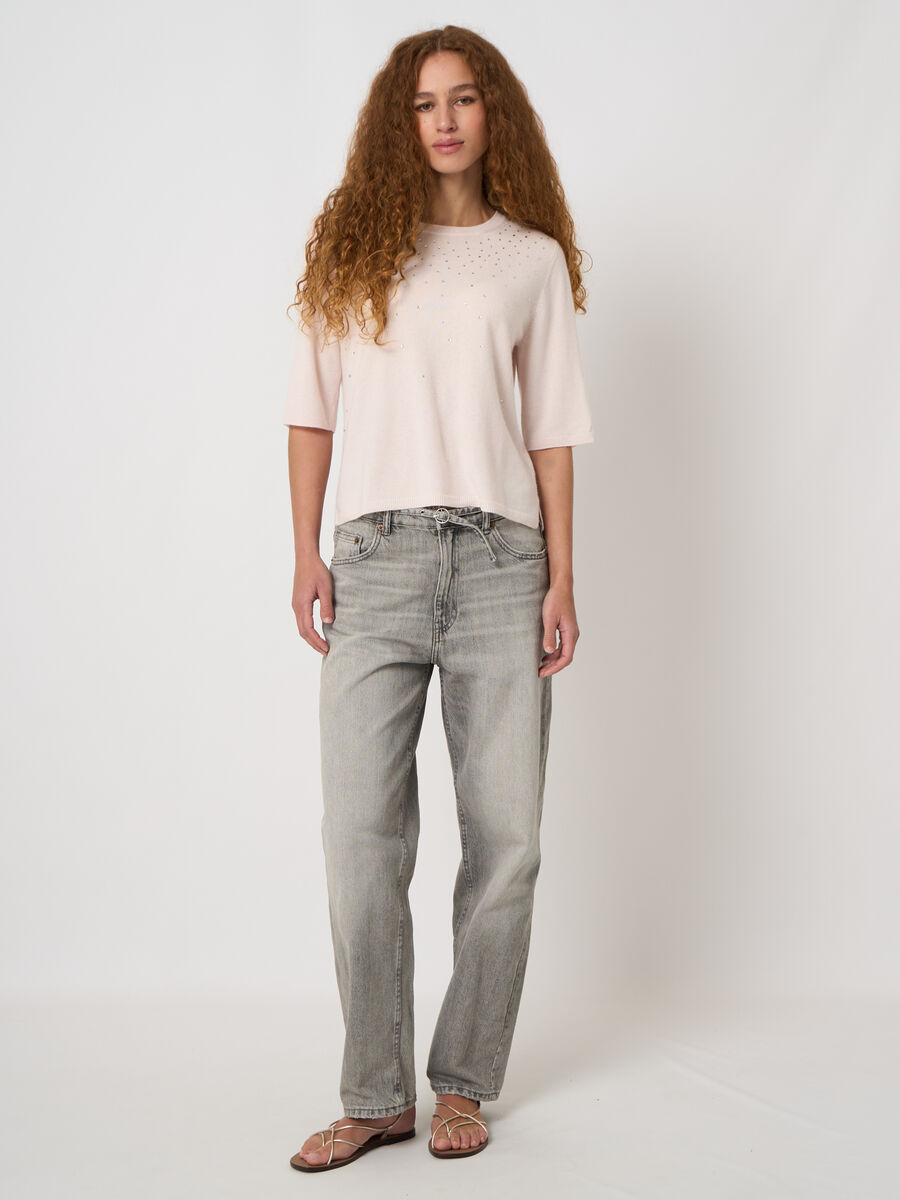 Pull en cachemire bio l&eacute;ger, coupe ample, d&eacute;tails hotfix image number 2