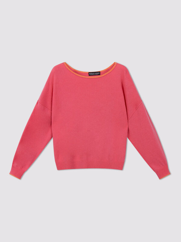 Bio-Kaschmirpullover mit Kontrastbesatz image number 3