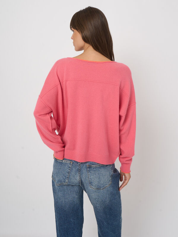 Bio-Kaschmirpullover mit Kontrastbesatz image number 6