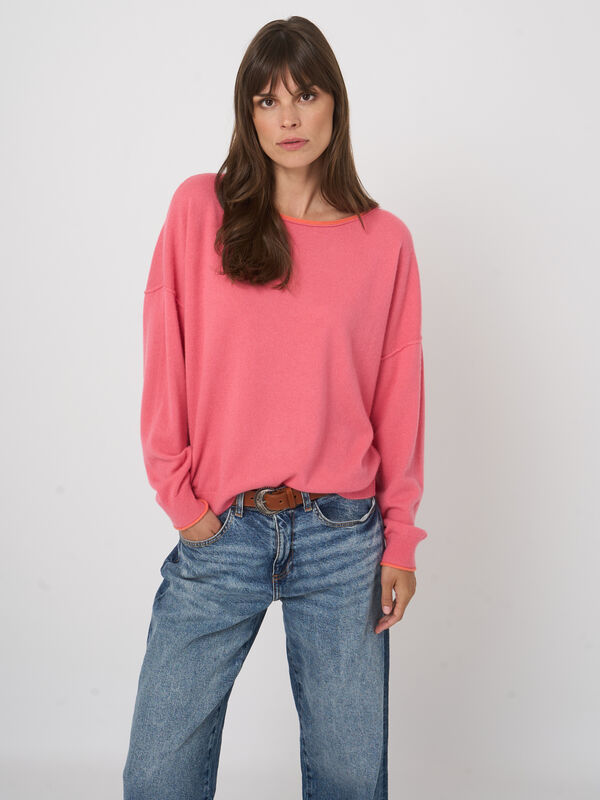 Bio-Kaschmirpullover mit Kontrastbesatz image number 7