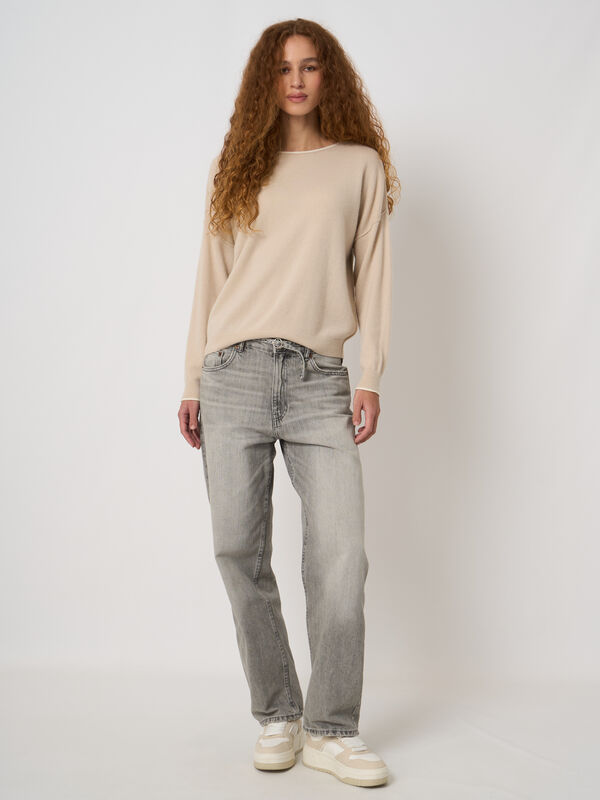 Cashmere sweater with contrast trim image number 3