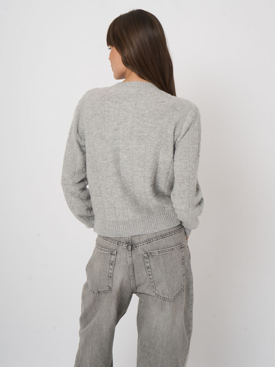 Spongy cashmere cardigan with logo buttons image number 7