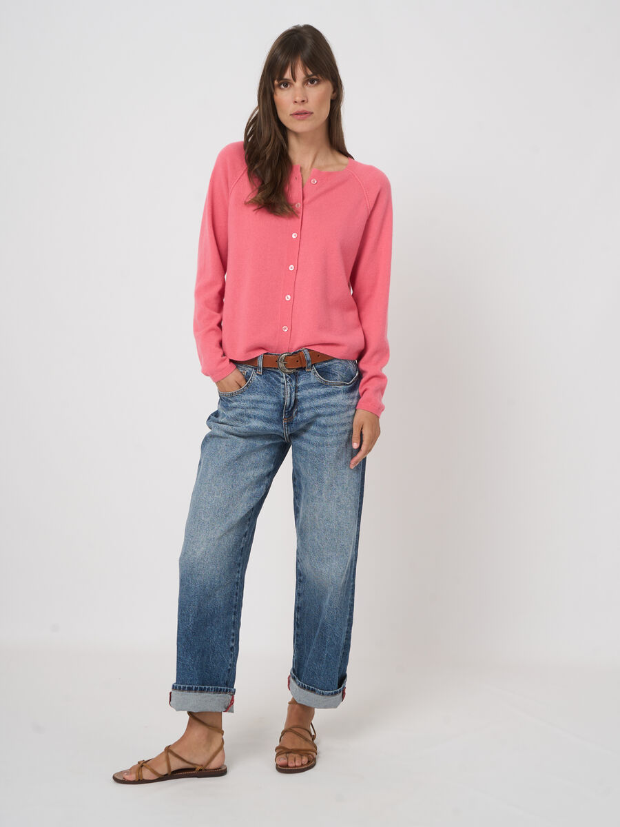 Kaschmir-Cardigan aus Feinstrick mit Raglan&auml;rmeln image number 1