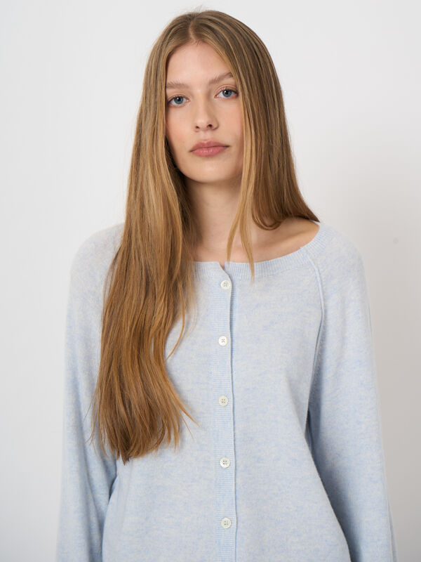 Cardigan en cachemire &agrave; manches raglan image number 0