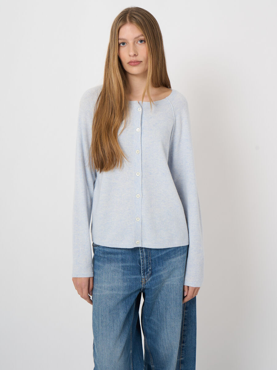 Kaschmir-Cardigan aus Feinstrick mit Raglan&auml;rmeln image number 1