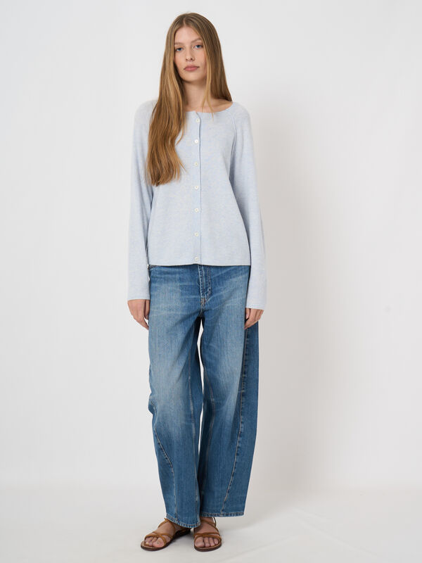 Cardigan en cachemire &agrave; manches raglan image number 2