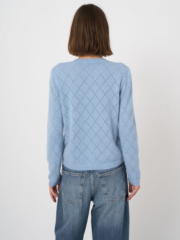 Soft 100% cashmere pointelle cardigan image number 3