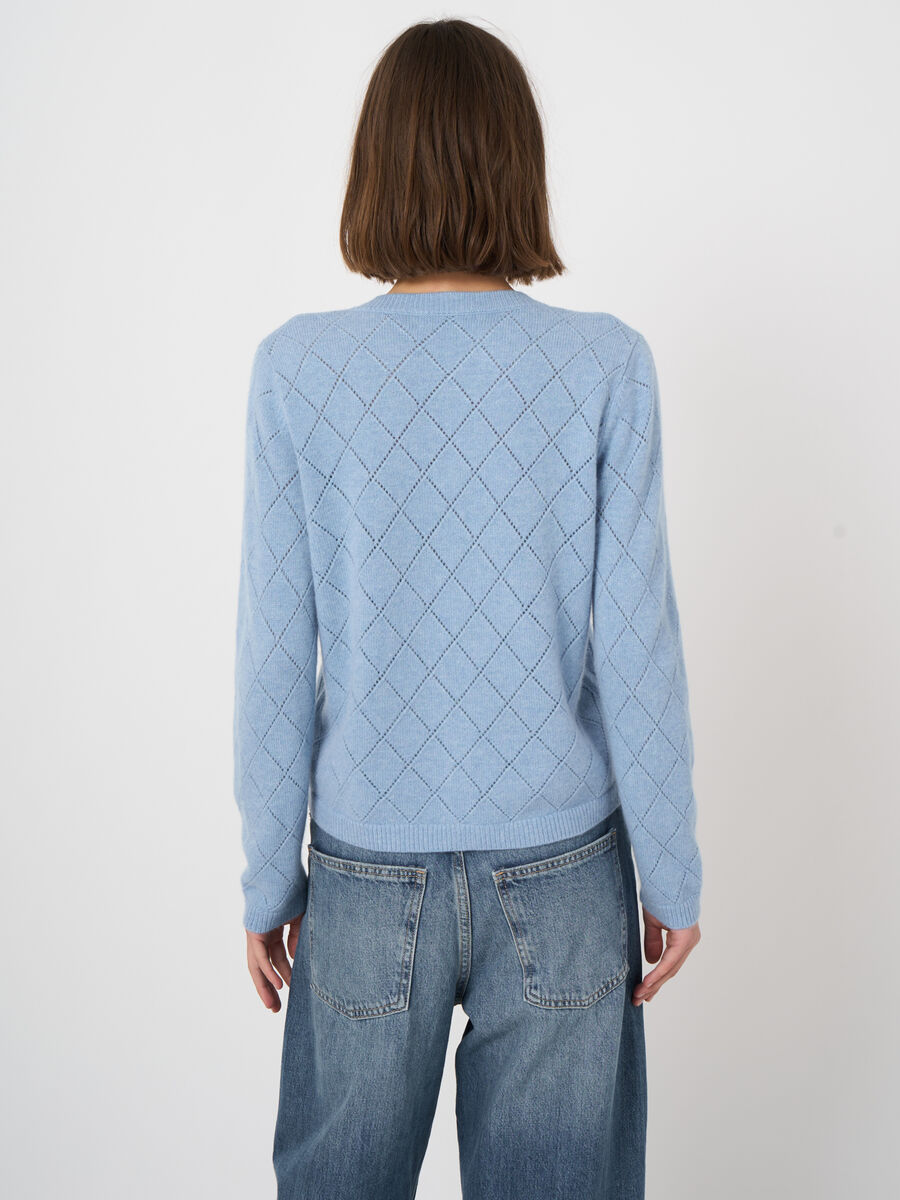 Soft 100% cashmere pointelle cardigan image number 3