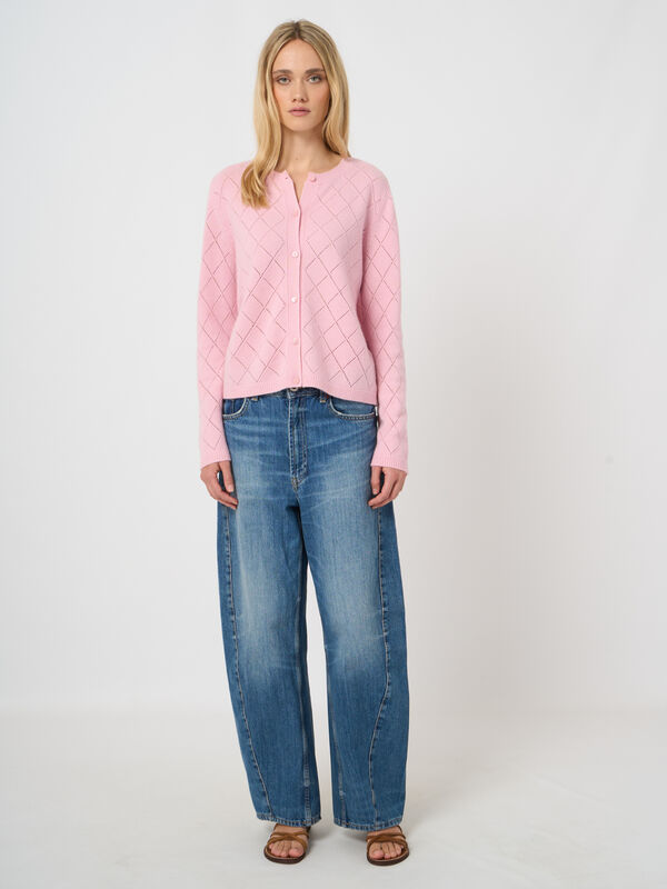 Zacht 100% cashmere ajourvest image number 1