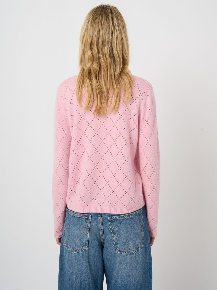 Soft 100% cashmere pointelle cardigan image number 2