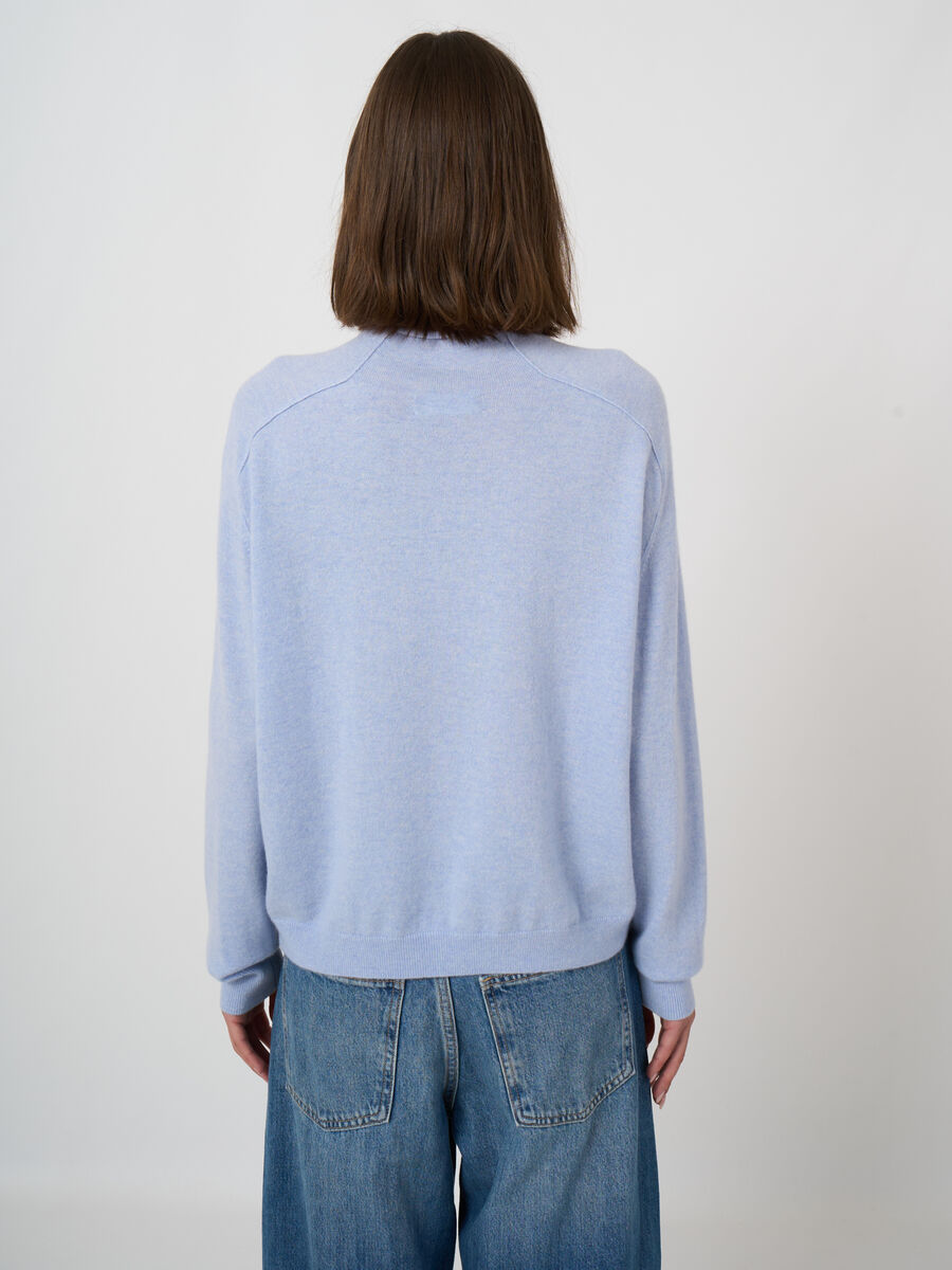 Organic Cashmere Stand-Collar Sweater with Seam Details image number 3