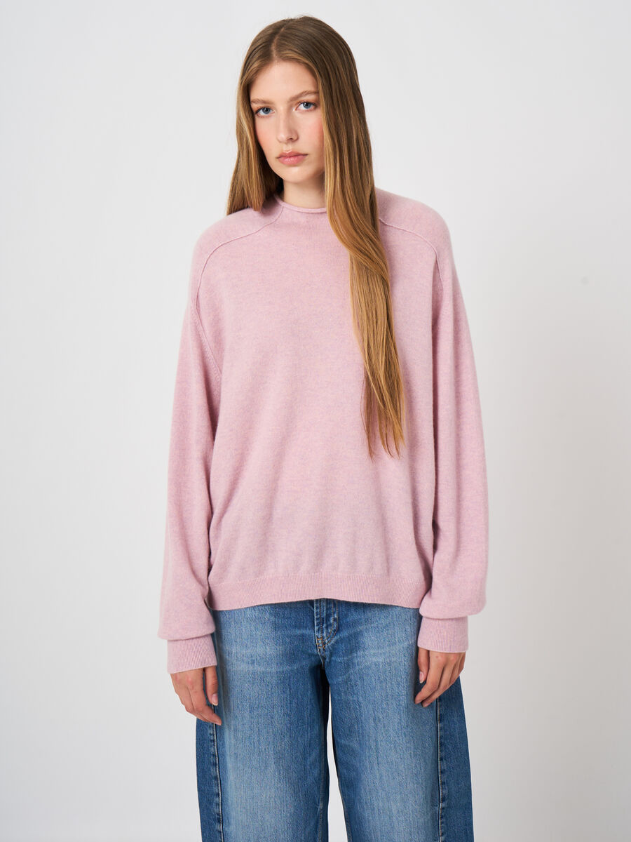 Organic Cashmere Stand-Collar Sweater with Seam Details image number 0