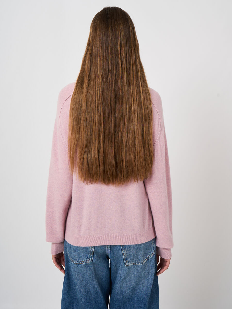 Organic Cashmere Stand-Collar Sweater with Seam Details image number 3