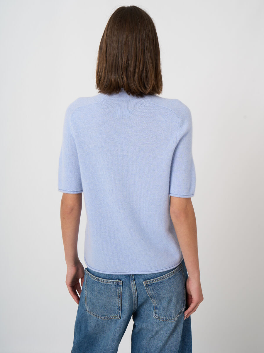 Medium-Weight Organic Cashmere Sweater with Stand Collar image number 3