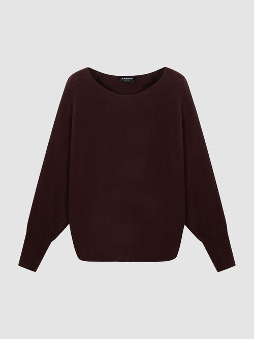 Lightweight Organic Cashmere Batwing-Sleeve Sweater