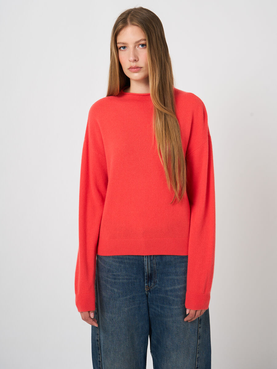 Kurzer Kaschmirpullover mit Stehkragen image number 0