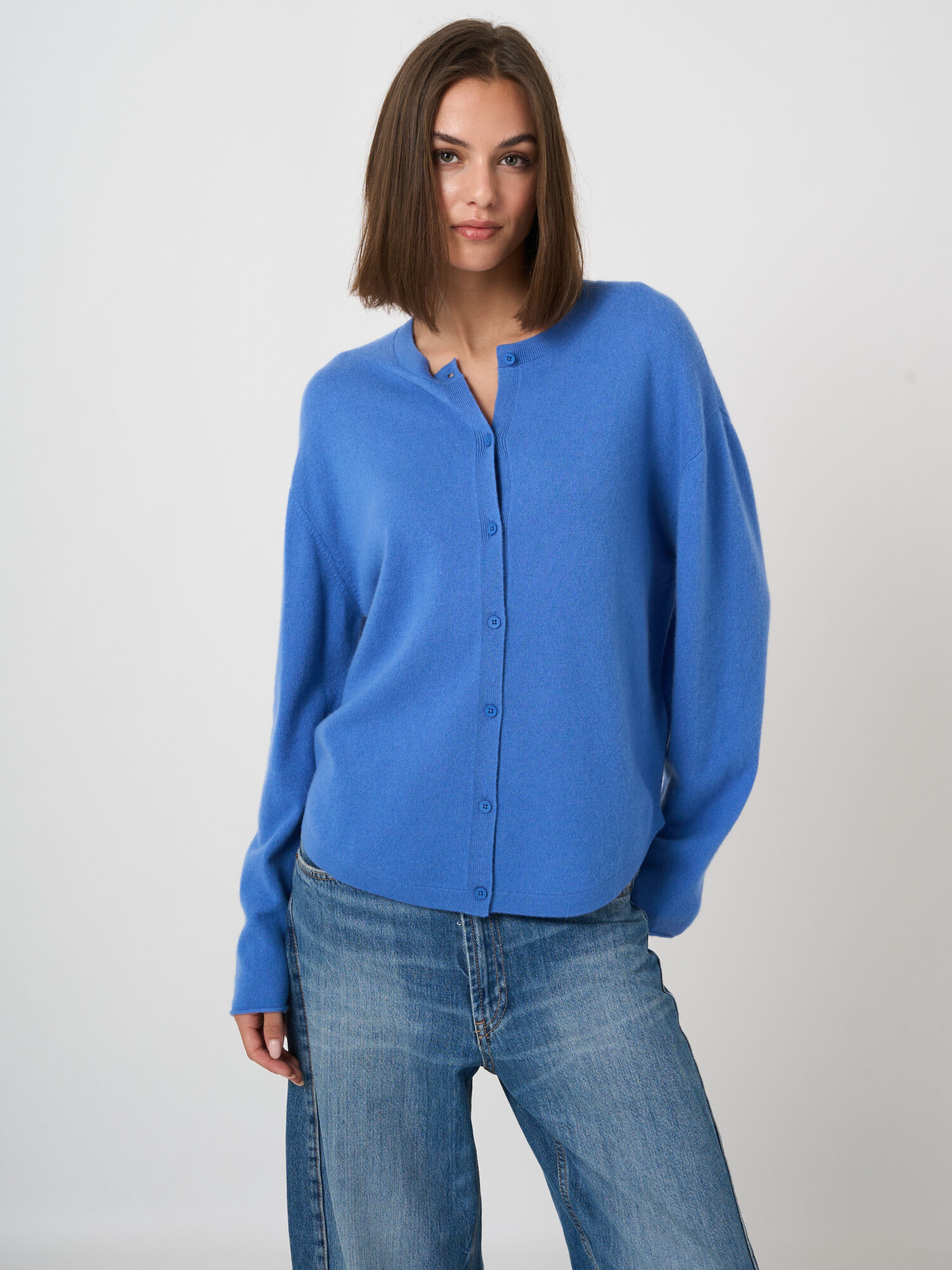 Organic Cashmere Cardigan with Dropped Shoulders | REPEAT cashmere