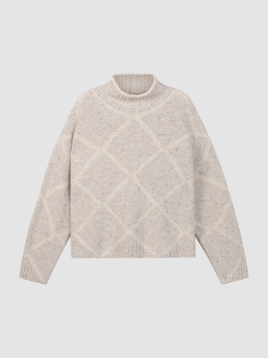 Pure Cashmere Tweed-Effect Stand-Collar Sweater image number 2