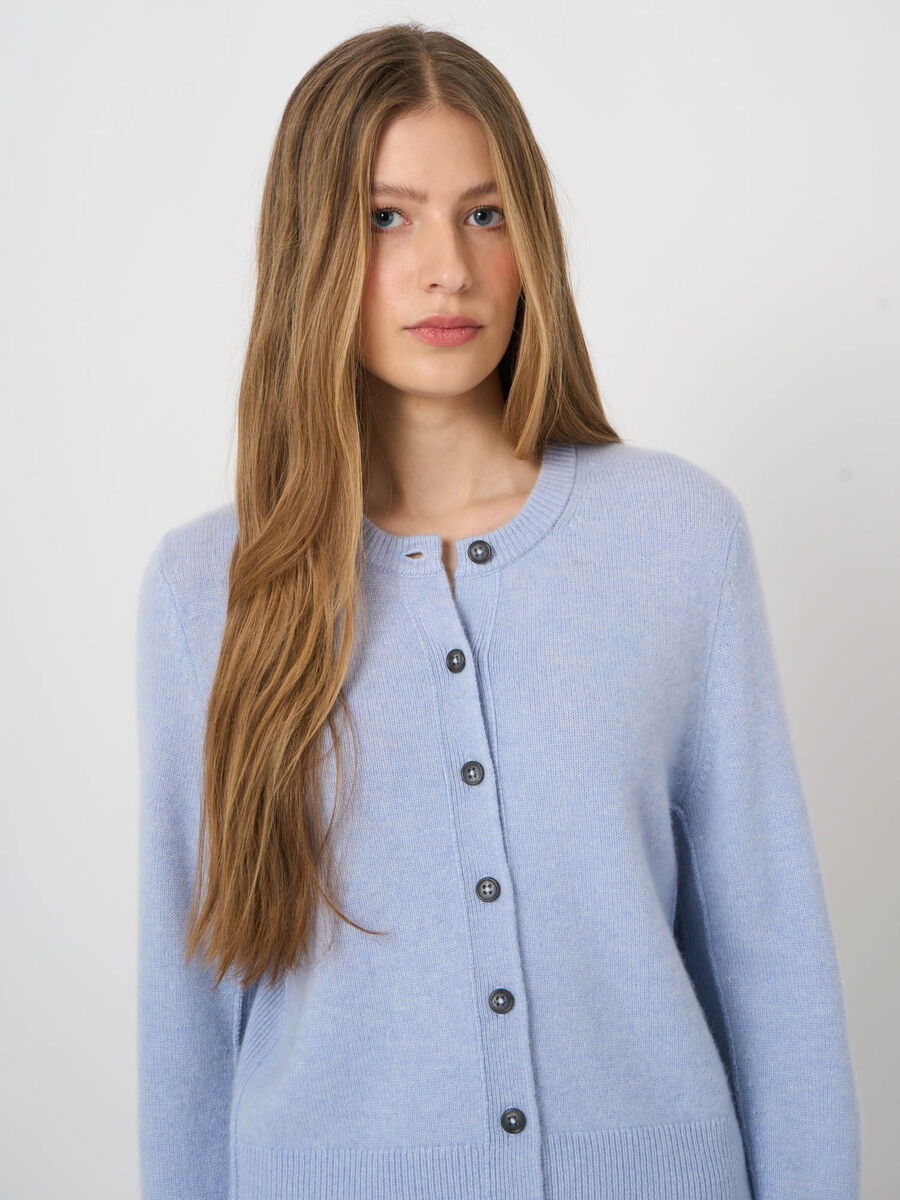 Kaschmir-Strickjacke mit Rippeins&auml;tzen und Nahtdetails image number 2