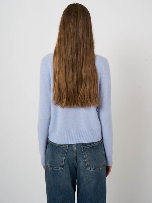 Cashmere Cardigan with Rib Inserts and Seam Details