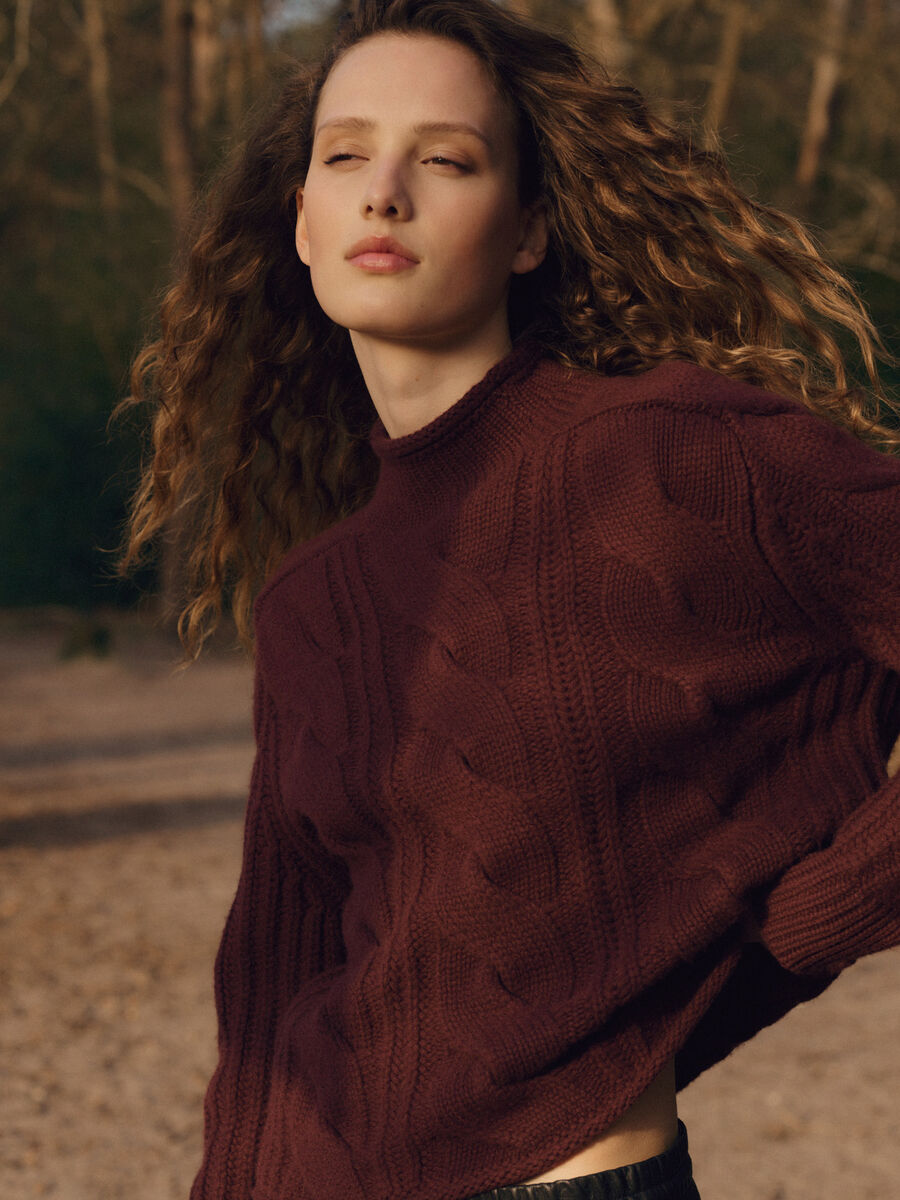 Heavy-Gauge Cashmere Cable-Knit Sweater image number 0