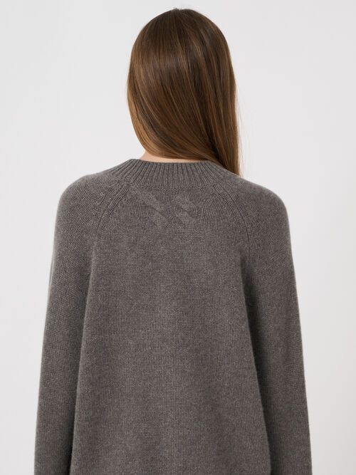 Chunky Cashmere Sweater with Asymmetric Hem