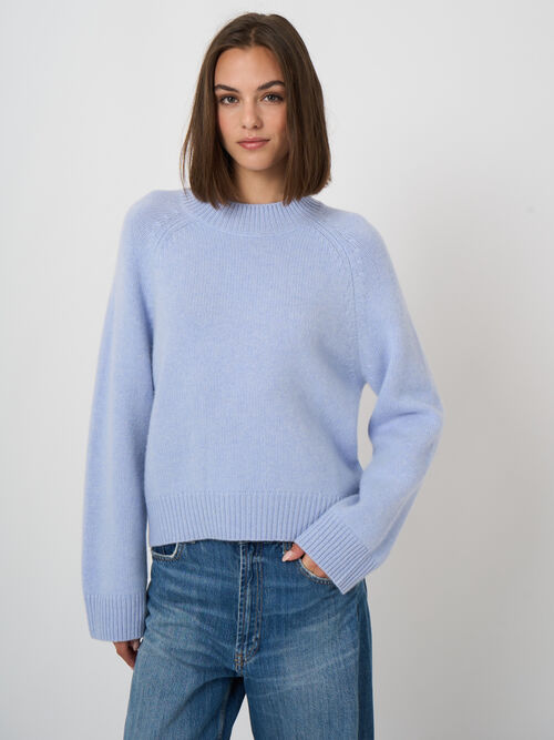 Chunky Cashmere Sweater with Asymmetric Hem
