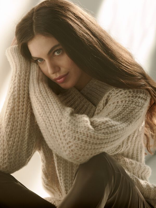 Luxus-Grobstrickpullover aus Kaschmir-Seidenmischung image number 5