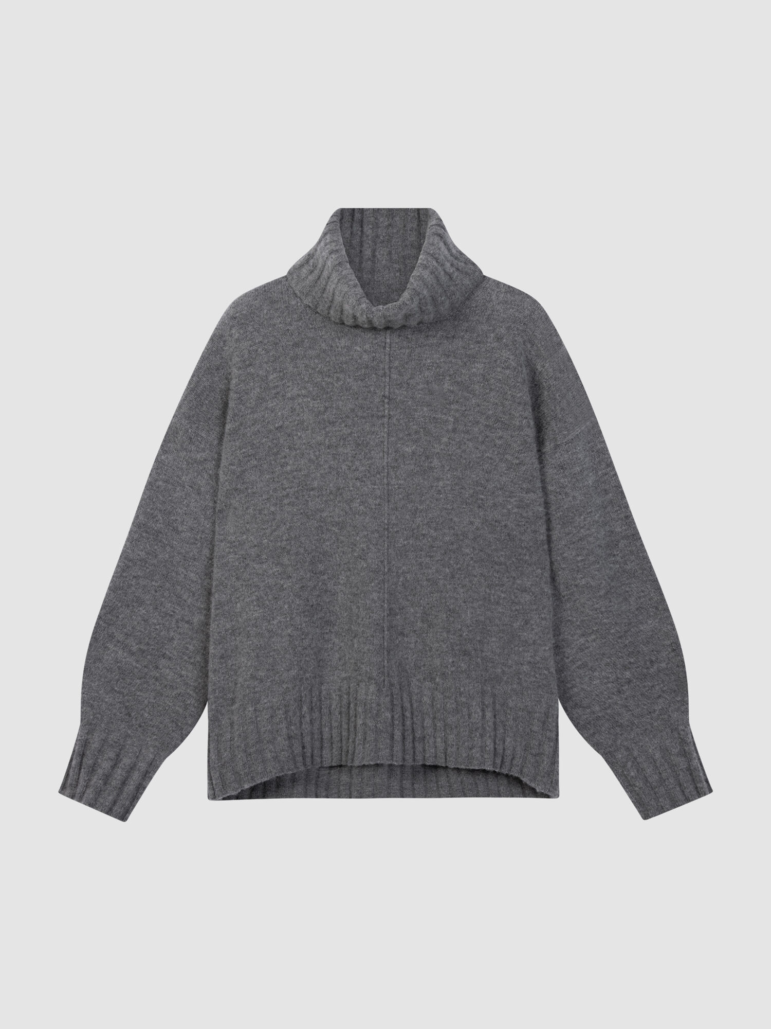 Oversized kasjmier-wol coltrui met bouclétextuur