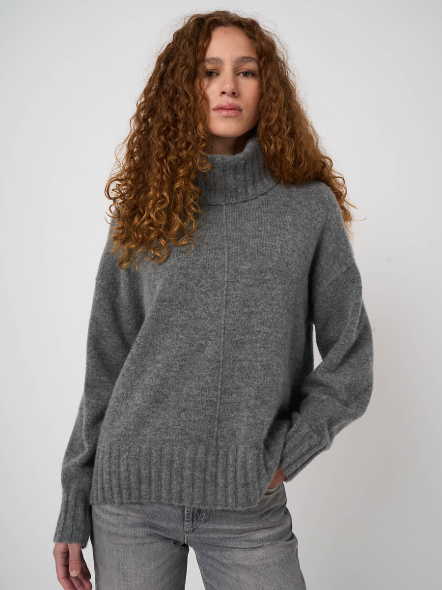 Oversized-Kaschmir-Wollpullover mit Boucl&eacute;-Struktur image number 1
