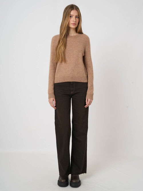 Cashmere-Silk Sweater with Soft Brushed Look