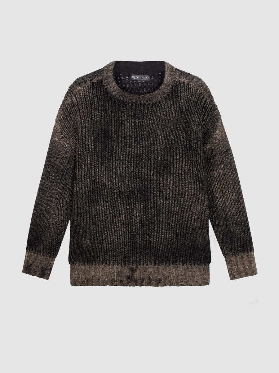 Ultra-Light Cashmere-Silk Sweater with Textured Print image number 0