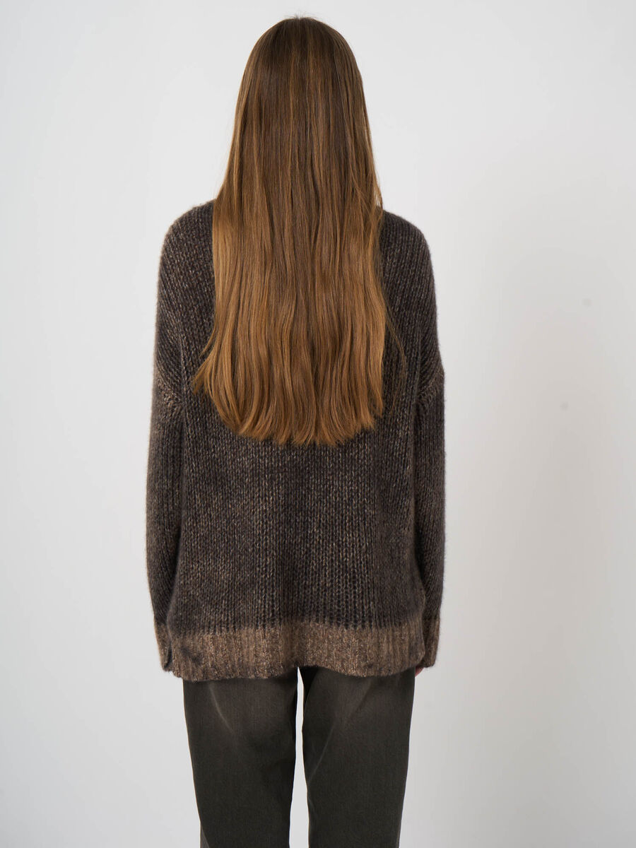 Ultra-Light Cashmere-Silk Sweater with Textured Print image number 7
