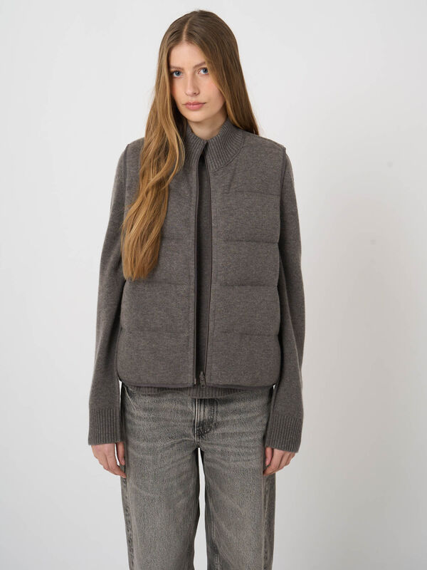 Keerbaar kasjmier-wol donsgilet image number 6