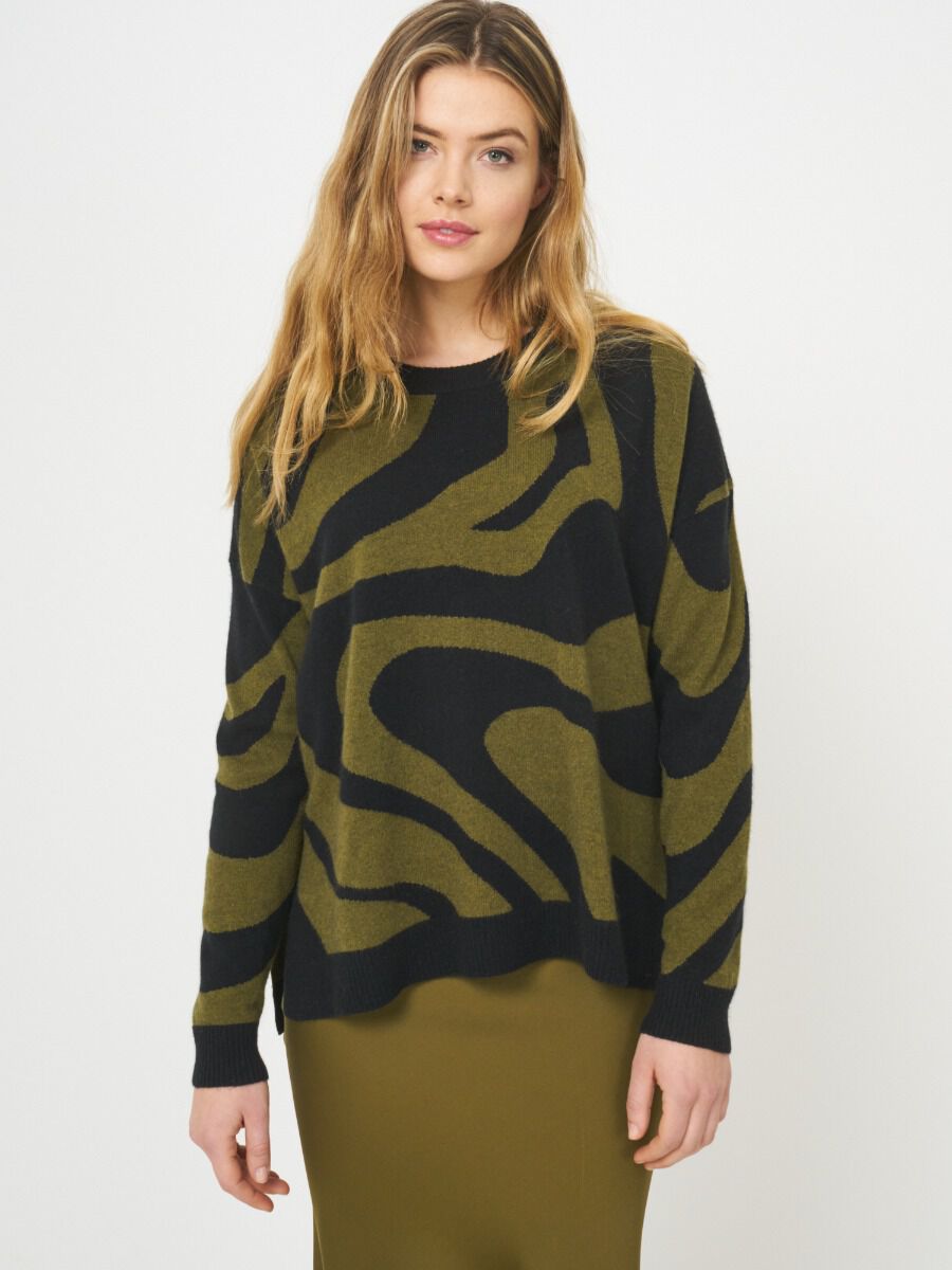 Cashmere blend intarsia knit sweater image number 0