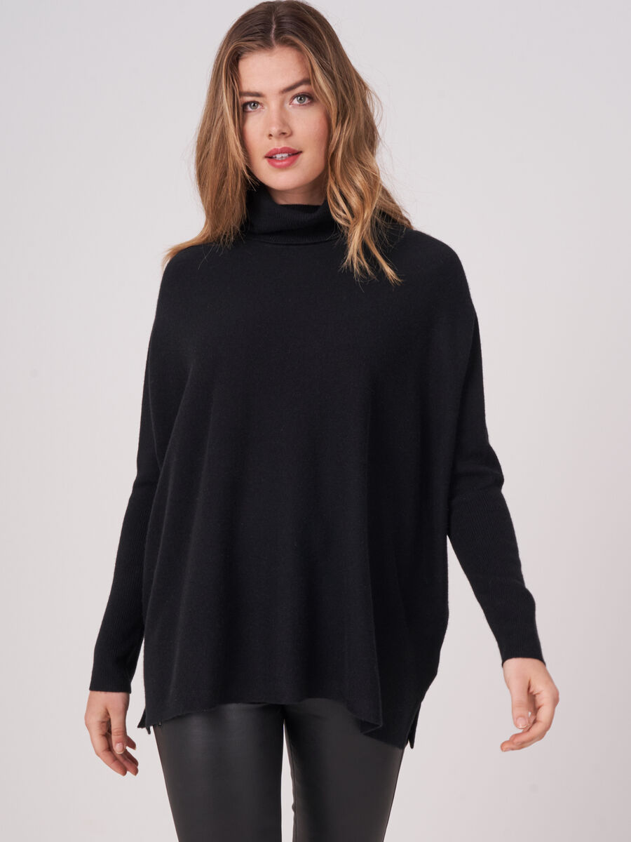 Poncho sweater with turtleneck image number 0