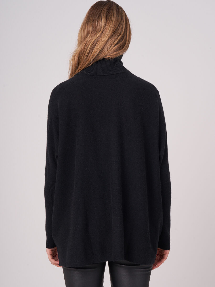 Poncho sweater with turtleneck image number 1