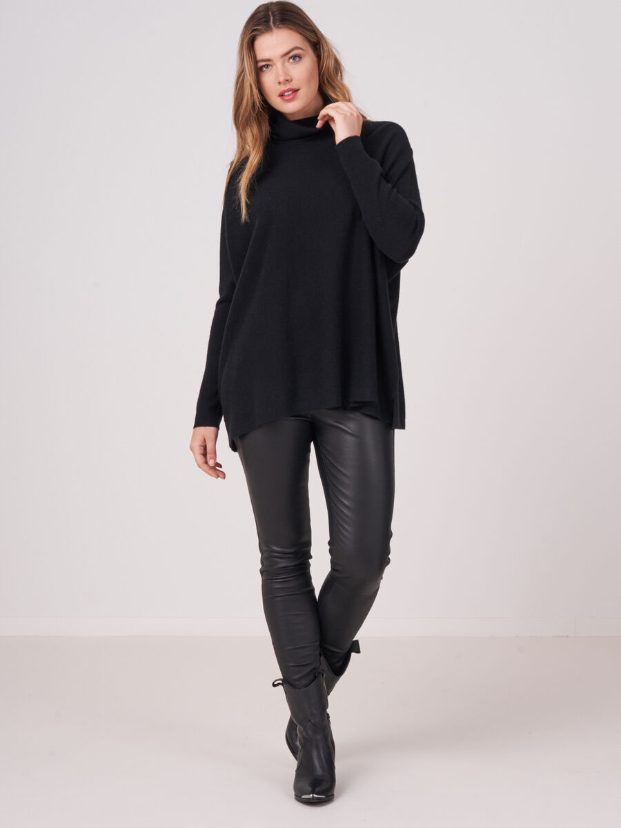 Poncho sweater with turtleneck image number 3