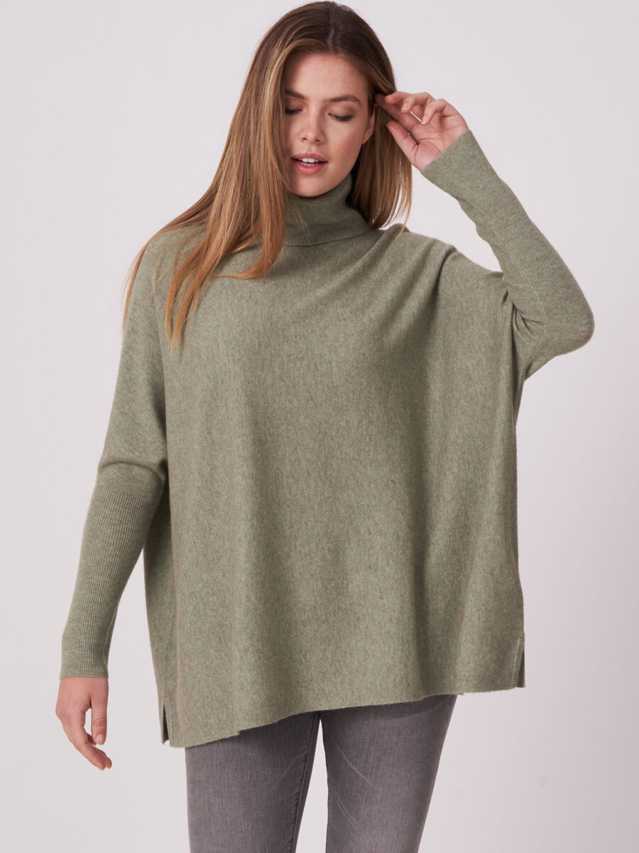 Poncho sweater with turtleneck image number 0