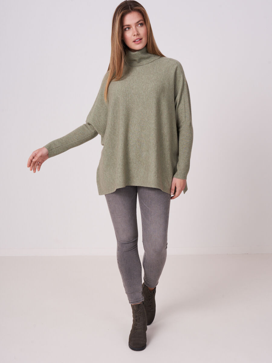 Poncho sweater with turtleneck image number 3