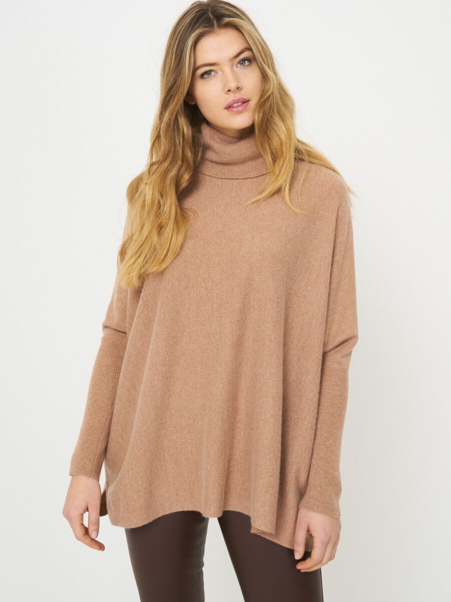 Poncho sweater with turtleneck image number 0