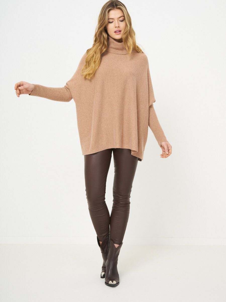 Poncho sweater with turtleneck image number 3