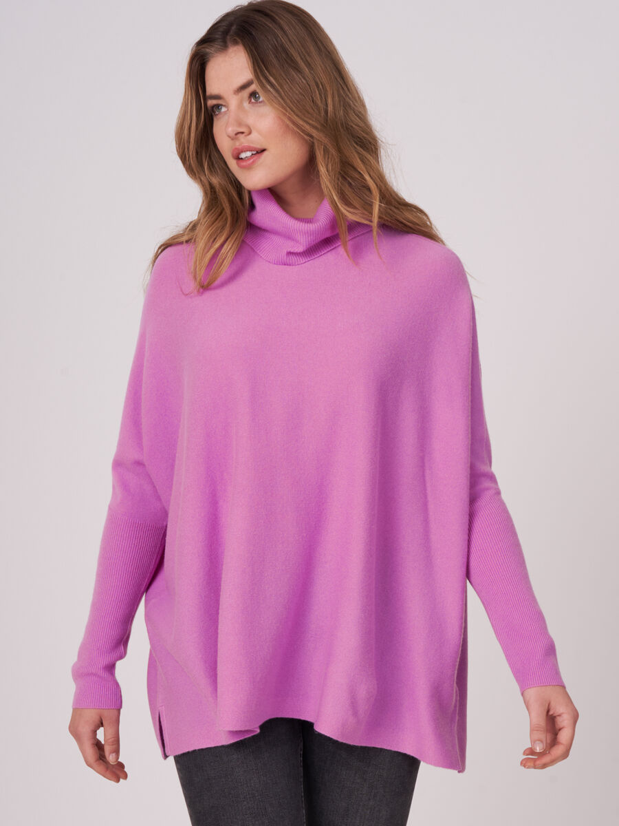 Poncho sweater with turtleneck image number 0