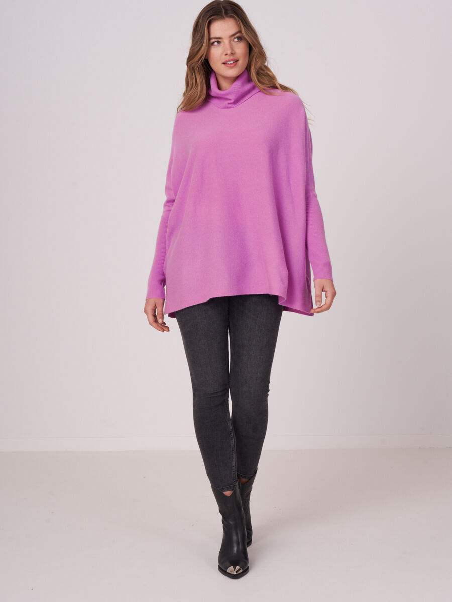 Poncho sweater with turtleneck image number 3