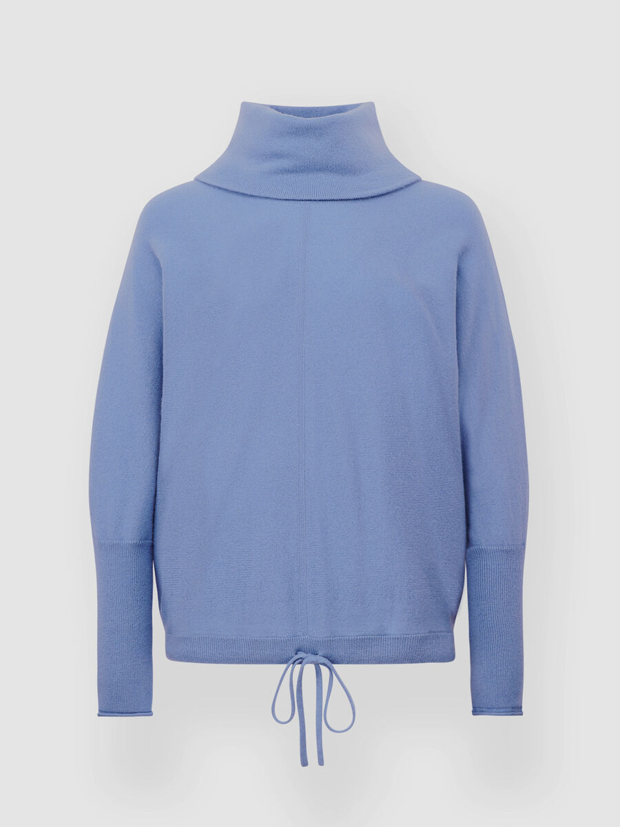 Oversized trui met hoge hals en koord image number 1